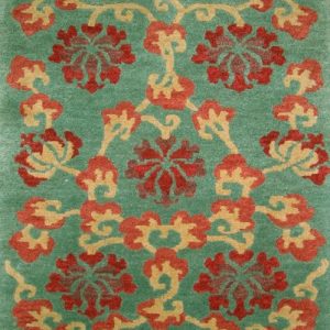 Tibetan Rug Chrysanthemum Field Teal