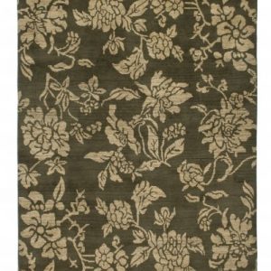 Tibetan Rug Floral Classic Pewter