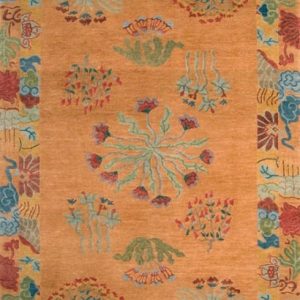 Tibetan Rug Healing Botanical Coral