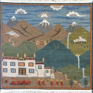 Monastic Life Tibetan Carpet