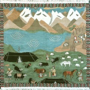 Nomads at Namtso Tibetan carpet