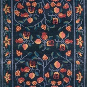 Tibetan Rug Three Auspicious Fruit Charcoal