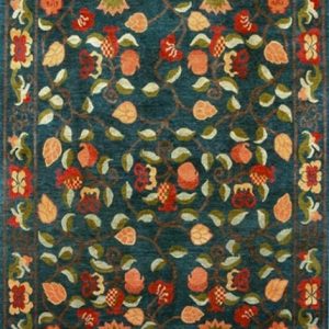Tibetan Rug Three Auspicious Fruit Teal