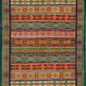 Trellis Tibetan Rug blue green